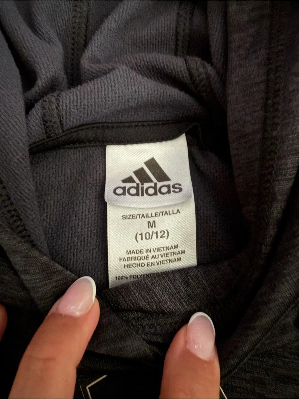 adidas Black Hoodie with White Stripe Accents